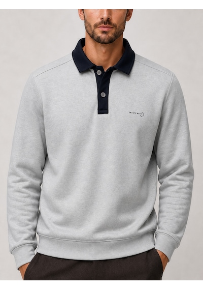 Redline Snap Erkek Regular Fit Düğmeli Kışlık Sweatshirt Gri