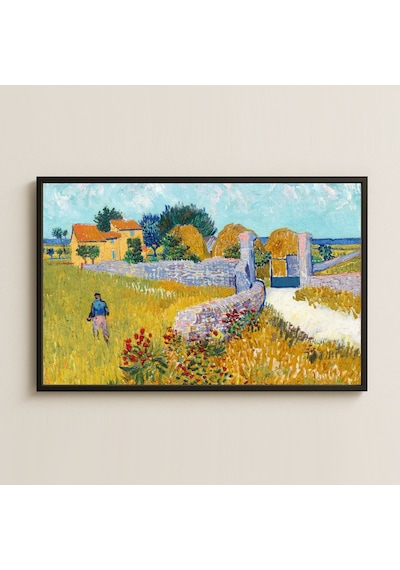Van Gogh Kırsal Yol Ve Taş Duvar - Uv Baskılı Pvc Tablo