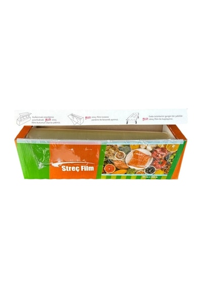 Gıda Streç Film 30 Cm X 300 Mt Kutulu Özel Kesme Bıçak Aparatı İle