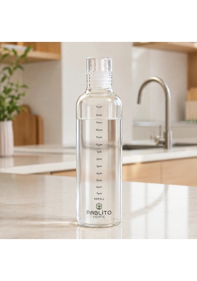 750 Ml Zaman Çizelgeli Cam Matara Çok Renkli