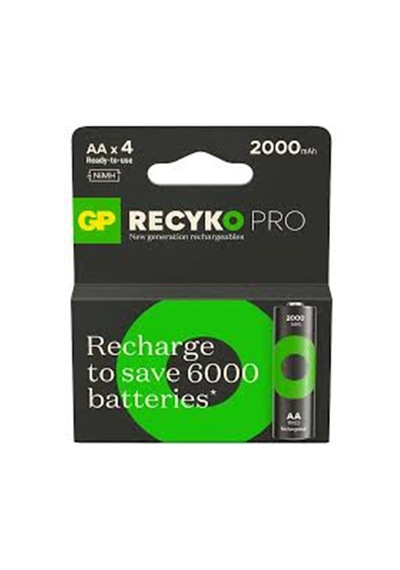 Gp Aa 2100 Mah Şarjlı Kalem Pil 4'lü Paket Recyko Pro Gp210aahcbem-2gb4