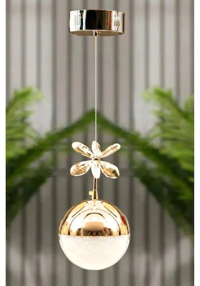 Bohem Aydınlatma Tek Top 3 Renk Modern Led Avize Beyaz/sarı/günışığı Altın - Gold