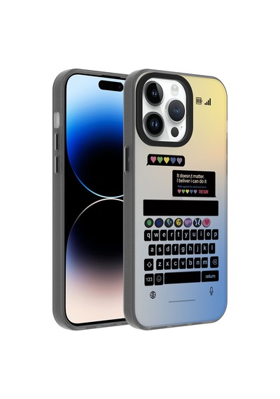 Xemu Apple Uyumlu iPhone 14 Pro Max Desenli Dragon Sert Kılıf-klavye Klavye