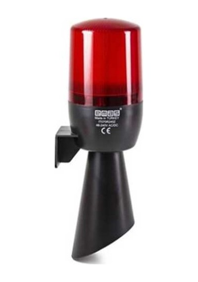 Emas It070r240z It Serisi Kırmızı 48-240v Ac/dc Buzzerlı Led Korna 70mm