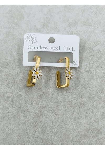 Çelik Küpe 81 Altın Işıltılı Stil Model 183774 Çok Renkli