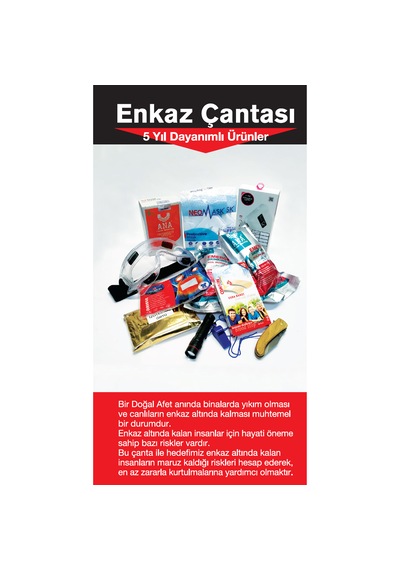 Deprem & Afet & Enkaz Çantası Hayatta Kalma Afet Çantası Acil Dur Kırmızı