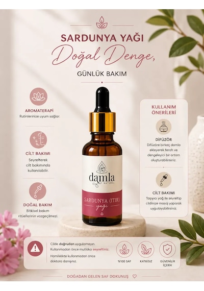 Biodamla Natural Sardunya Itr Yağı 10 Ml