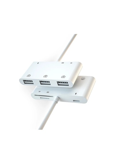 Ally iPhone Uyumlu Lightning To Tfsd Card Reader Usb 3.kamera Adaptörü- 5775 Renkli
