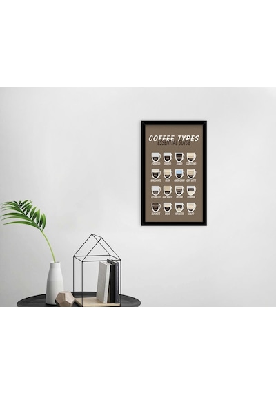 Bk Home Coffee Tasarımlı Dekoratif Ahşap Siyah Çerçeveli Tablo-22 (551049417)