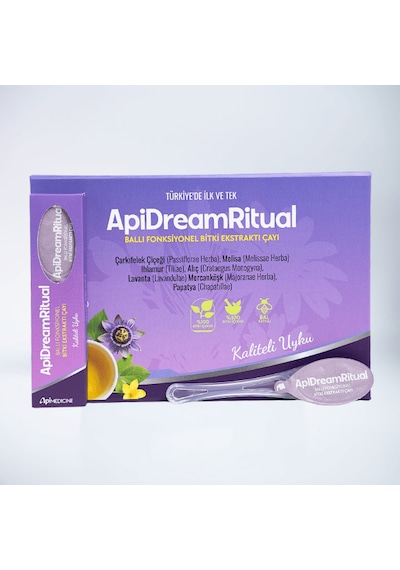 Premium Apidreamritual Ballı Bitki Ekstrakt Çayı 12 Adet Yoğun Formül Kaşık Çay - Uyku Çayı