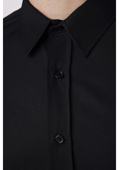 Tudors Modern Slim Fit Uzun Kollu Pamuklu Kolay Ütü Armürlü Erkek Siyah Gömlek-23997 Siyah Tudors Modern Slim Fit Uzun Kollu Pamuklu Kolay Ütü Armürlü Erkek Siyah Gömlek-23997 Siyah