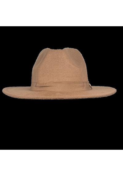 Twingold İsme Özel Panama Fötr Şapka - Ab01004 - Camel Camel