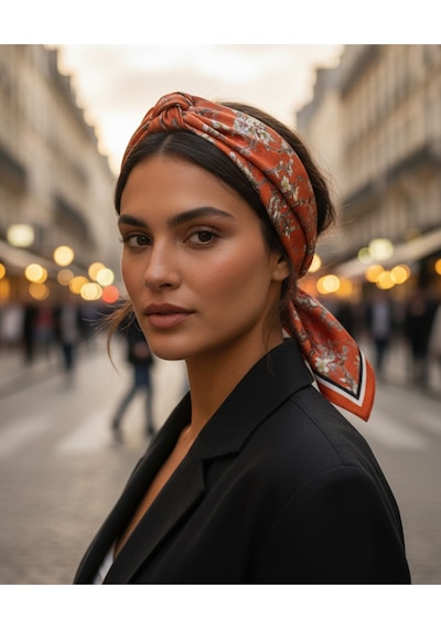 Orange Blossom Desen 70 70cm Bandana/fular Çok Renkli