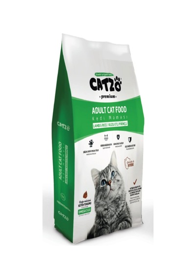 Catzo Premium Kuzu Etli ve Pirinçli Yetişkin Kedi Maması 15 KG