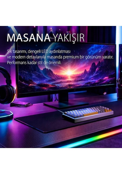 Ikg-457 Rgb Mekanik Oyuncu Klavyesi 68 Tuş Hot Swap Red Switch Multimedya Kontrol Düğmesi