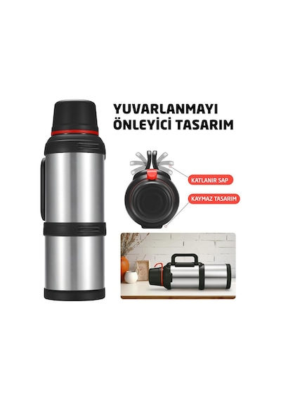 6270 Travel Pot Çelik Termos 4 Litre - Gümüş Gümüş