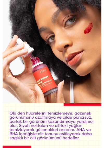 She Vec Red Velvet Face  Etkili Peeling Losyon 30 ML