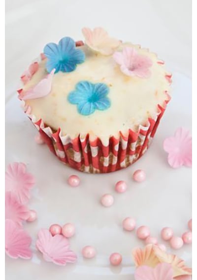 Cupcake Yuvarlak Kek Kalıbı Dalgalı Kek Kalıbı 65x38 Mm - 2 Adet Beyaz Kırmızı Desenli Şirin Kalıp Beyaz