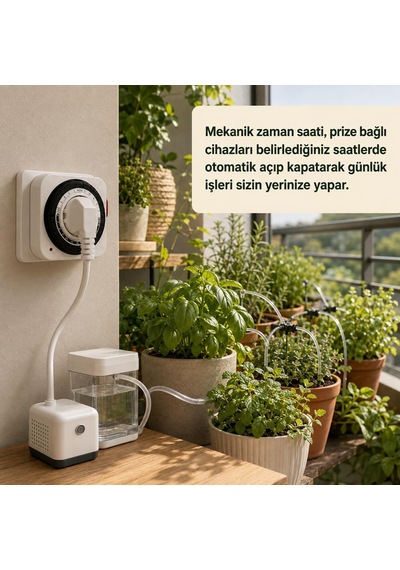 Mekanik Zaman Ayarlı Priz 3500w 16a 24 Saat Programlanabilir Otomatik Açma Kapama Çay Ve Kahve Makinesi, Ayd Diğer