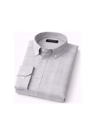 Lugon Klasik Regular Fit Uzun Kol Erkek Gömlek 7608 Açık Gri