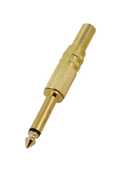 Gitar Jack Mono Sarı Gold Metal Jack ZE-1042