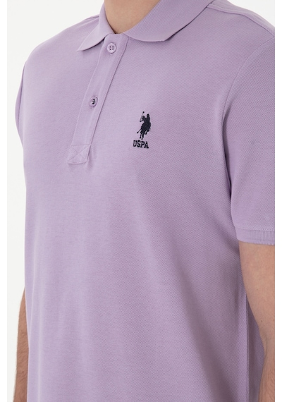U.S. Polo Assn. Erkek Regular Fit Polo Yaka Lila Basic Tişört 50298031-VR034