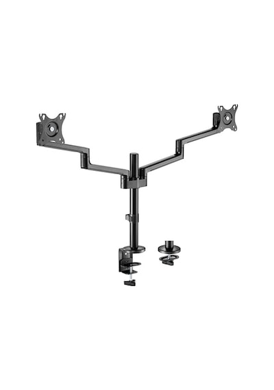 Voltix Çift Kol Monitör Tutucu 17" - 32" Ekranlar İçin, 8kg Taşıma Kapasiteli, Vesa Uyumlu, Eğilebilir Döndürülebilir Kablo Kılavuzlu Ergonomik Lcd Led Ekran Kolları A.Ağaç