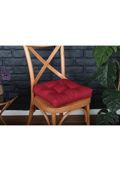 Altınpamuk Altınpamuk Sandalye Minderi Düğme Dikişi Detaylı 40X40Cm Bağcıklı