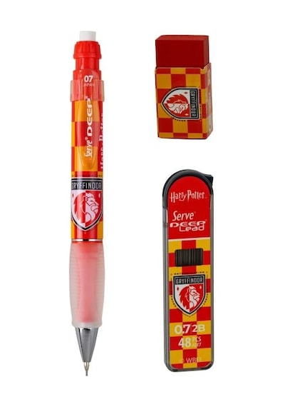 Serve Deep Üçlü Set 0.7 Mm Mekanik Versatil Kalem Harry Potter Gryffindor Damalı - Kırmızı Çok Renkli