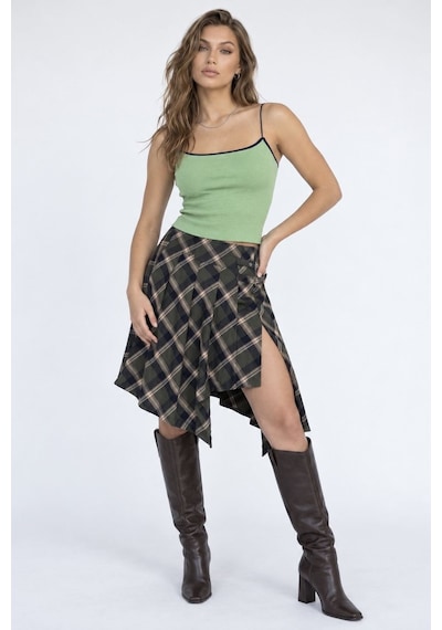 Neden Tekstil Kontrast Şeritli Triko Atlet Body - Mint-laci