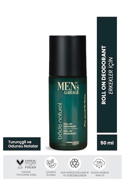 Bade Natural Men's Garage Roll On Deodorant 50 Ml