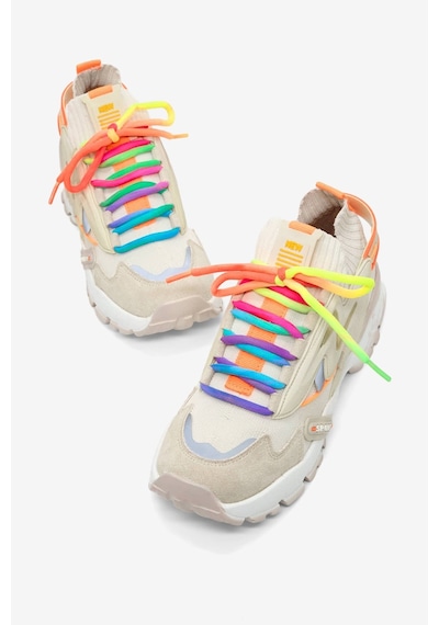Tonny Black Rahat Kalıp Renkli Lastik Boğazlı Bağcıklı Sneaker Kadın Bej Sneaker Tbtdyz1903