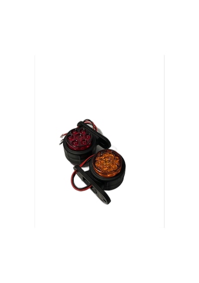 Ahmet Otomotiv Mercekli Mini Takoz 12 Ledli Sarı-kırmızı 12v-24v