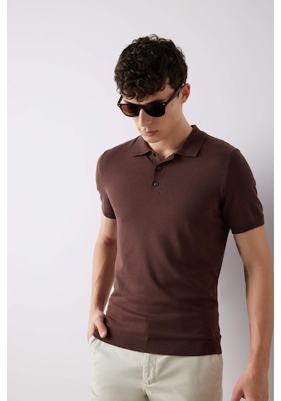 DeFacto Standart Fit Polo Yaka Triko Kısa Kollu Tişört E3241AX25SPBN496 DeFacto Standart Fit Polo Yaka Triko Kısa Kollu Tişört E3241AX25SPBN496