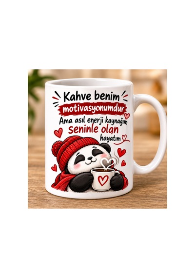 Kahve Benim Motivasyonum Kupa Beyaz Beyaz