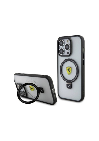 Apple iPhone Uyumlu 15 Pro Max Kılıf Ferrari M-safe Şarj Özellikli Standlı Buzlu Yüzey Dizayn Kapak Çok Renkli