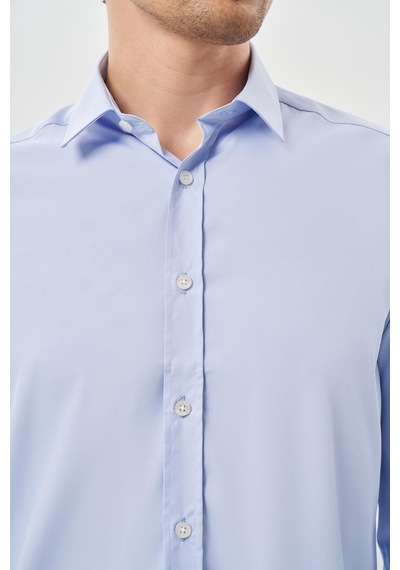 İmza Mavi Uzun Kol Düz Bez Ayağı Sert Yaka Cepsiz Esnek Classic Slim Fit Gömlek 1004245223 301 Mavi İmza Mavi Uzun Kol Düz Bez Ayağı Sert Yaka Cepsiz Esnek Classic Slim Fit Gömlek 1004245223 301 Mavi