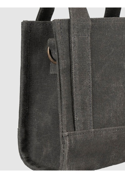 Cabani Siyah Keten Unisex El Çantası