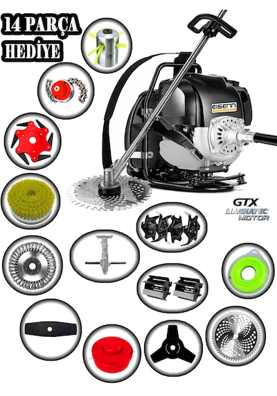 Eisenn German 9700 + Ergo Pro Sırt Tırpan + Akrobat Çapalama + Toprak Eşeleme 14 Parça Full Set
