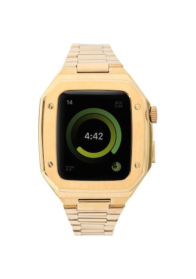 Apple Uyumlu  Watch 44 Mm Kordon Sapple Saat Modeli Kasalı Metal '-Beyaz