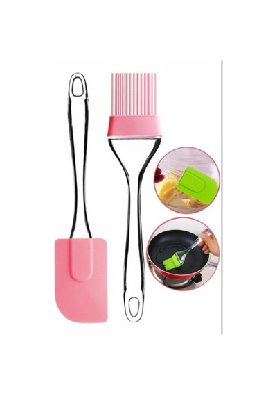 2'li Set Silikon Yumurta Fırçası Ve Spatula Silikon Beyaz Diğer