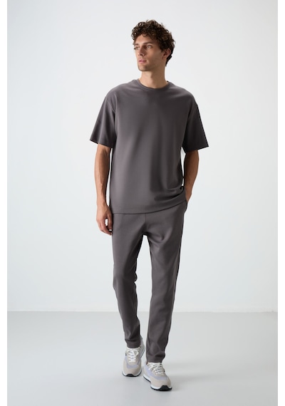 Tommy Life Koyu Gri Pamuklu Kalın Yumuşak Dokulu Oversize Fit Basic Erkek Eşofman Takım - 85251 Koyu Gri Tommy Life Koyu Gri Pamuklu Kalın Yumuşak Dokulu Oversize Fit Basic Erkek Eşofman Takım - 85251 Koyu Gri