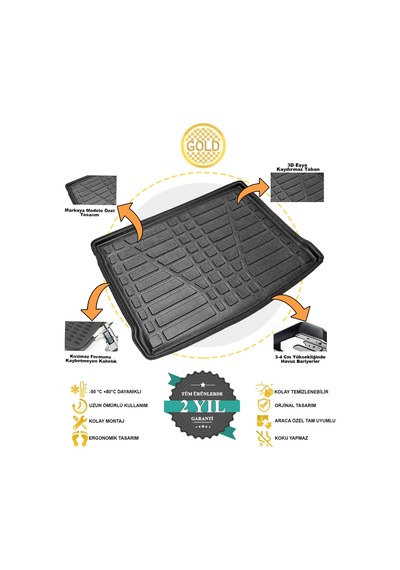Volkswagen Jetta 3D Bagaj Havuzu Araca Özel Cepli 2011+