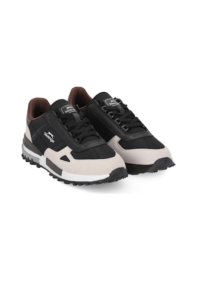 Slazenger Supernova I Erkek Siyah / Koyu Gri Günlük Spor Ayakkabısı Siyah - Gri