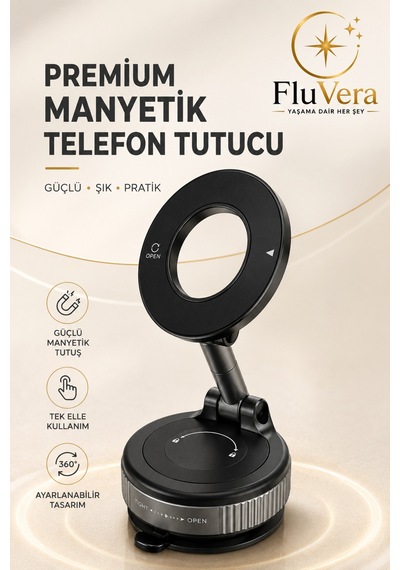 Manyetik Telefon Tutucu 360 Döner Başlık 180 Ayarlanabilir Katlanabilir Masaüstü Telefon Standı Siyah