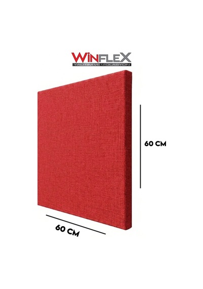 Akustik Kumaş Kaplı Panel-60x60cm Kırmızı