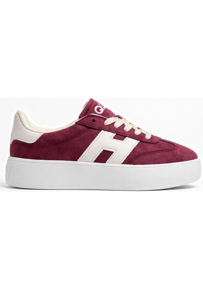 V.S.H Velvet Kadın Yüksek Tabanlı Bordo Sneaker Spor Ayakkabı Terra -2516