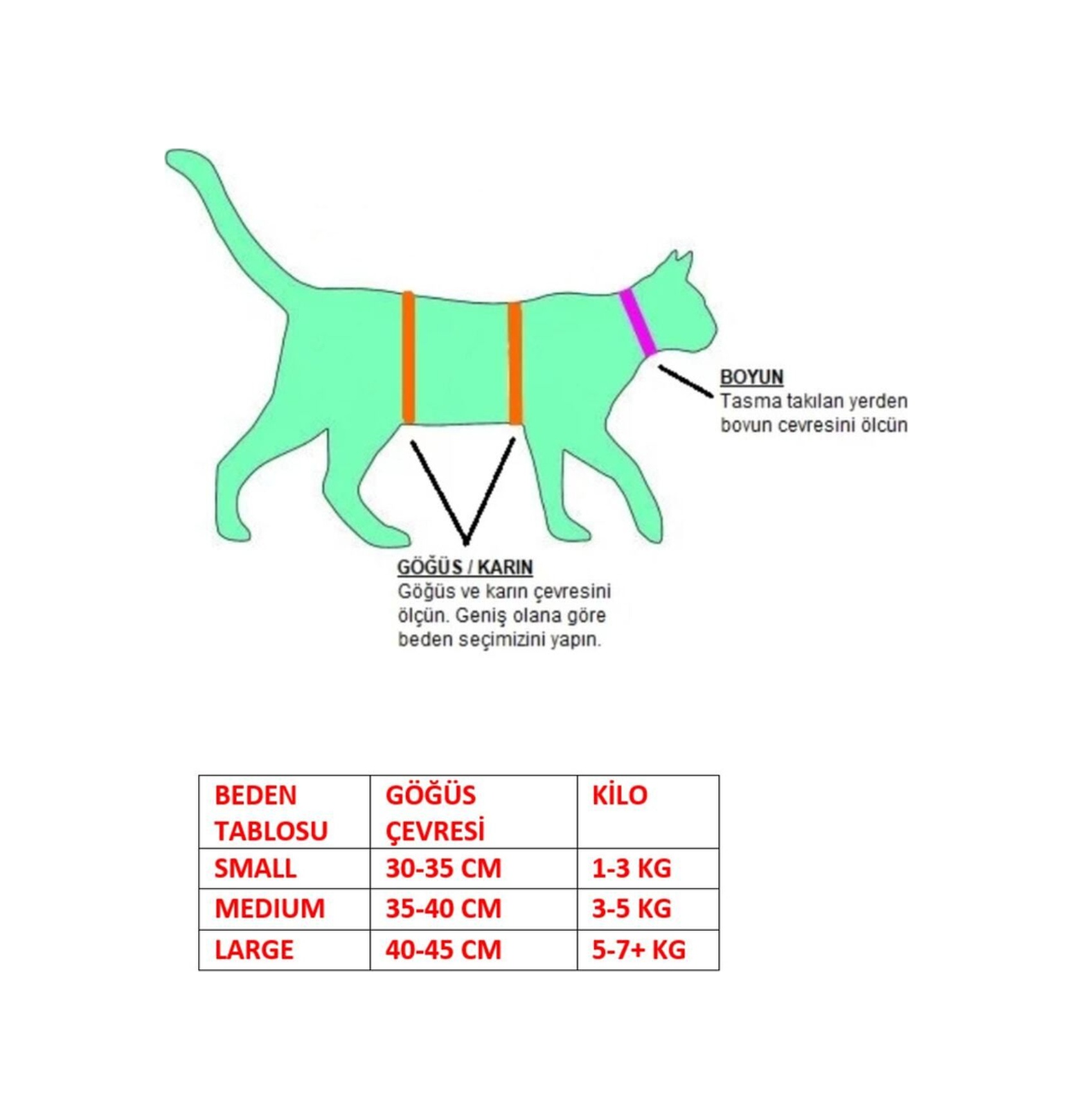 Kedi Köpek Göğüs Tasma Seti