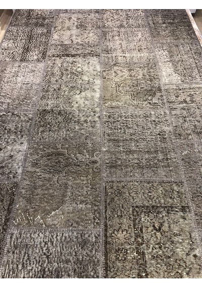 Patchwork Halı El Dokuma Kök Boya (459107309) Gri
