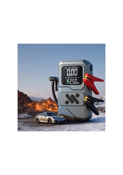 Akü Takviye Cihazı 4'ü 1 Arada Powerbank, Hava Kompresörü, Lcd Ekran, 12000mah 150psı - 868216837